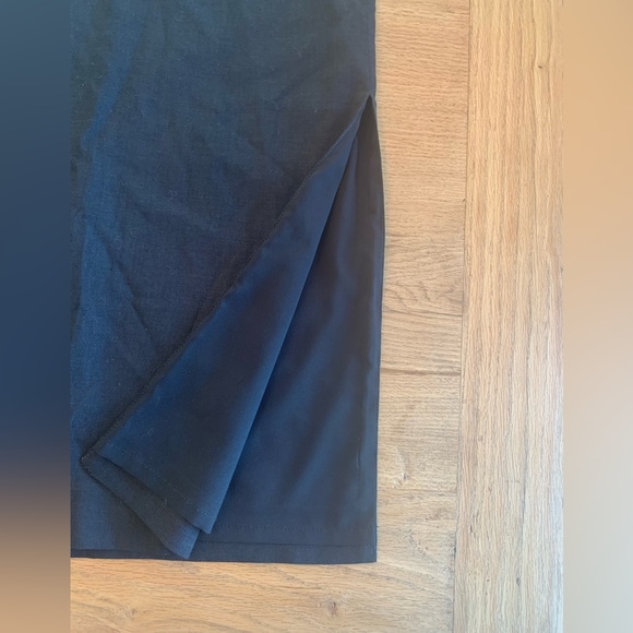 Banana Republic Maxi Stretch Linen Black Pencil Skirt Slit Women’s 8 Preloved - Picture 2 of 8